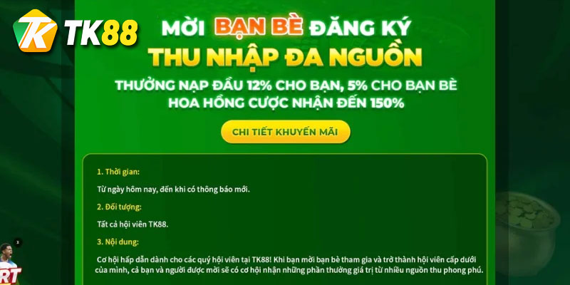 Chương trình khuyến mãi giới thiệu bạn bè Tk88 3 hướng dẫn đăng ký khuyến mãi giới thiệu bạn
